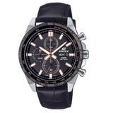 Casio Edifice Black Leather Strap Men's Watch - Chronograph | EFR-574BL-1AVUDF