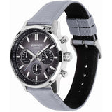 Casio Edifice Chronograph Grey Leather/Cloth Strap Men's Watch EFR-575C-8ADF