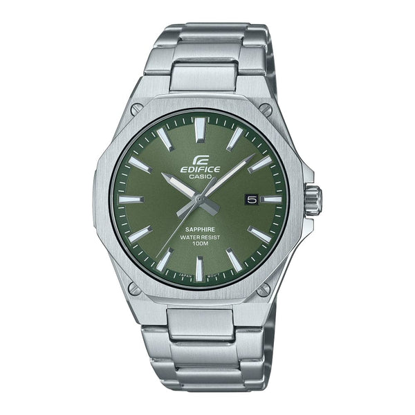 Casio Edifice Green Dial Silver Stainless Steel Strap Men Watch EFR-S108D-3AVUDF