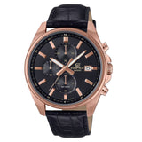 Casio Edifice Black Leather Strap Men Watch EFV-610ECL-1AUDF