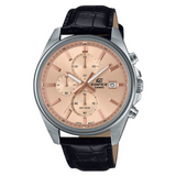 Casio Edifice Black Leather Strap Men Watch EFV-610EL-5AUDF