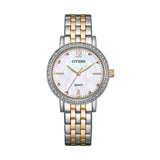 Citizen Mother of Pearl Dial Two-Tone Women's Watch EL3106-59D
