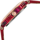 Elle Marais Red Dial & Leather Strap Women Watch ELL23015