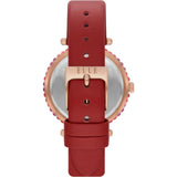 Elle Marais Red Dial & Leather Strap Women Watch ELL23015