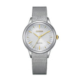 Citizen Eco-Drive Silver Dial Milanese Strap Women Watch EM0814-83A