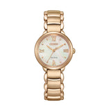 Citizen Eco-Drive Rose Gold Stainless Steel Strap Women Watch EM0929-81Y