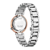 Citizen Eco-Drive Pink Dial Silver Stainless Steel Strap Women Watch EM1114-80Y