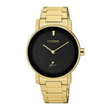 CITIZEN EQ9062-58E BLACK DIAL GOLD STAINLESS STEEL BRACELET STRAP WOMEN'S WATCH