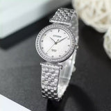 Citizen Quartz Analog White Dial Silver Stainless Steel Strap Women Watch ER0211-52A