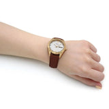 Fossil Silver Dial Brown Leather Strap Women Watch ES5184P