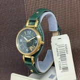 Fossil Carlie Green Dial Leather Strap Women Watch ES5241P
