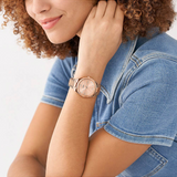Fossil Scarlette Rose Gold Stainless Steel Strap Women Watch ES5258