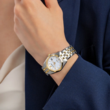 Citizen Eco-Drive Silver Dial Two-Tone Stainless Steel Women Watch EW2299-50A