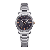 Citizen Black Dial Stainless Steel Unisex Watch EW2317-76E