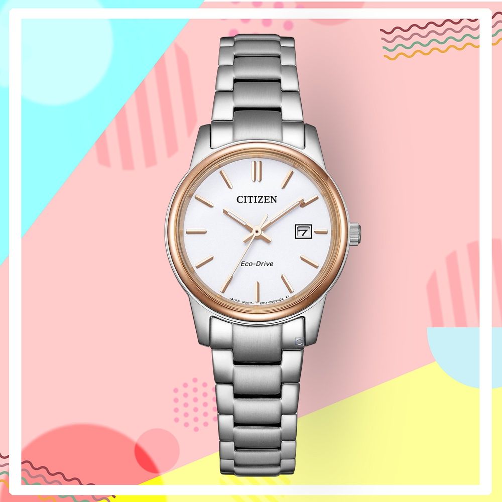 Citizen Eco-Drive Two-Tone Stainless Steel Strap Women's Watch EW2319-97A (27.5mm)