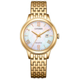 Citizen Eco-Drive Gold Stainless Steel Strap Women's Watch EW2623-53D