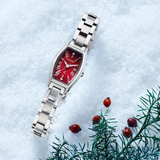 Citizen XC Red Dial Silver Stainless Steel Strap Women's Watch EW5541-50W