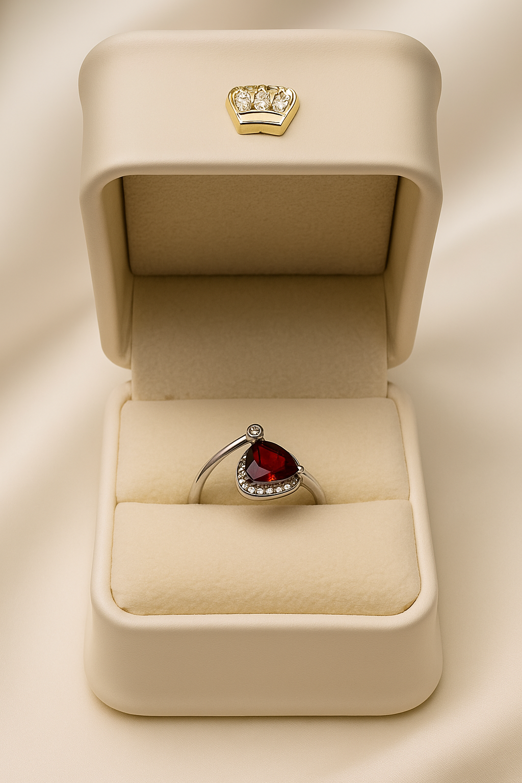 AG Collective Jewelry - Heart-Shaped Ruby & Diamond Ring