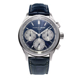 Frederique Constant Chronograph Blue Leather Strap Men Watch FC-760NS4H6