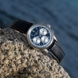 Frederique Constant Chronograph Blue Leather Strap Men Watch FC-760NS4H6