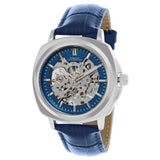 French Connection Skeleton Dial Blue Leather Strap Men's Watch FCA07U