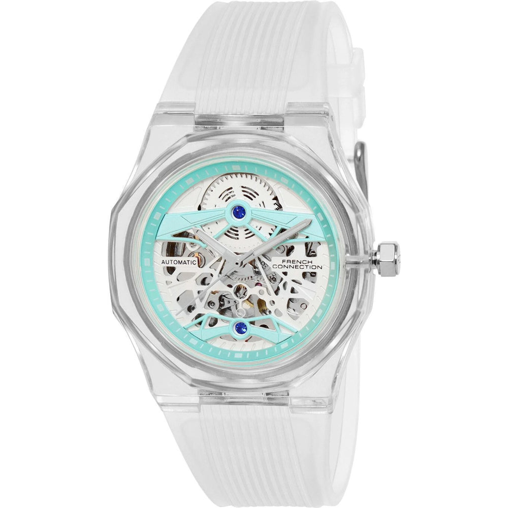 French Connection Skeleton Dial Transparent Resin Strap Men's Watch FCA09-4