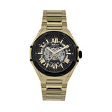 French Connection Skeleton Dial Gold Stainless Steel Strap Men's Watch FCA17GM