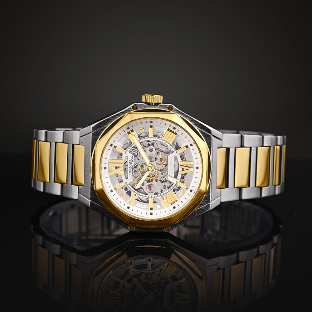 French Connection Skeleton Dial Stainless Steel Strap Men's Watch FCA17TM