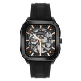 French Connection Skeleton Dial Black Silicone Strap Men's Watch FCA18BBL