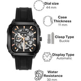 French Connection Skeleton Dial Black Silicone Strap Men's Watch FCA18BBL