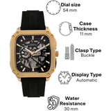 French Connection Skeleton Dial Black Silicone Strap Men's Watch FCA18BL