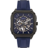 French Connection Skeleton Dial Blue Silicone Strap Men's Watch FCA18UL