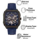French Connection Skeleton Dial Blue Silicone Strap Men's Watch FCA18UL