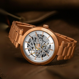 French Connection Skeleton Dial Rose Gold Stainless Steel Strap Men's Watch FCA21RGM