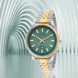 French Connection Green Dial Stainless Steel Strap Women's Watch FCB14NTM