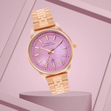 French Connection Purple Dial Stainless Steel Strap Women's Watch FCB14RGM