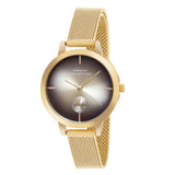 French Connection Gold Stainless Steel Mesh Strap Women's Watch FCB8GM