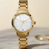 French Connection Gold Stainless Steel Strap Women's Watch FCH7GM