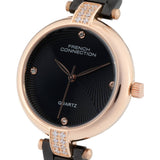French Connection Black Dial Stainless Steel Strap Women's Watch FCM01BM