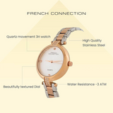 French Connection Two-Tone Stainless Steel Strap Women's Watch FCM01RTM