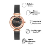 French Connection Black Stainless Steel Strap Women's Watch FCMX1BM