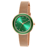French Connection Green Dial Stainless Steel Mesh Strap Women's Watch FCMX2NRGM