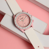 French Connection Pink Dial Silicon Strap Women's Watch FCMX3A