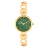 French Connection Green Dial Gold Stainless Steel Strap Women's Watch FCN0101NGM