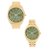 French Connection Green Dial Stainless Steel Strap Couple's Watch FCN0113GM