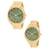 French Connection Green Dial Stainless Steel Strap Couple's Watch FCN0113GM