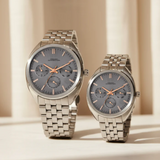 French Connection Gray Dial Stainless Steel Strap Couple's Watch FCN0113SM