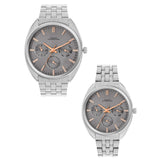 French Connection Gray Dial Stainless Steel Strap Couple's Watch FCN0113SM