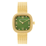 French Connection Green Dial Stainless Steel Mesh Strap Women's Watch FCO2NGM