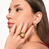 French Connection Gold Stainless Steel Ring Women's Watch FCR03GM